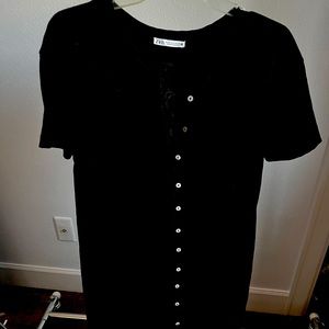 Zara black midi dress